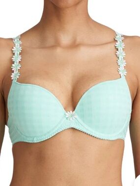 Marie Jo Avero padded heart-shaped bra features iconic daisy-embroidered straps